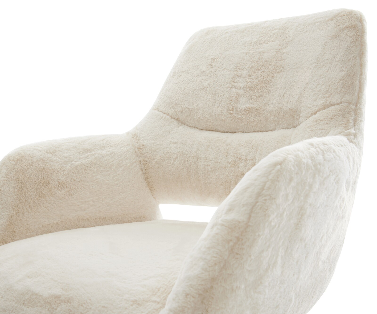 Cantilever Yago-Flex avec accoudoirs peluche crème-blanc pied cantilever plat aspect titane resorts ensachés 3
