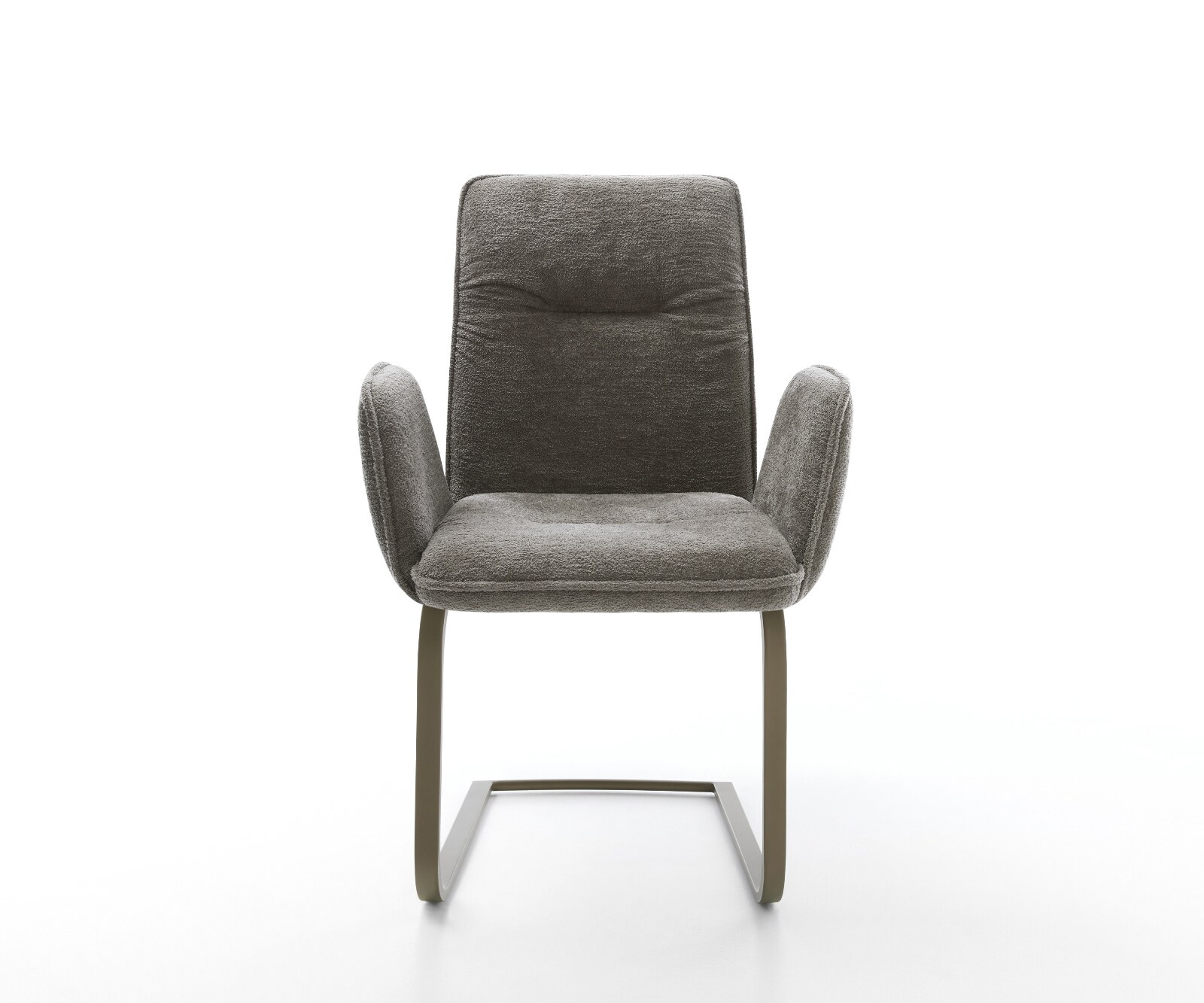 Freischwinger Vinja-Flex Bouclé Soft Schlamm Freischwinger flach Effektfinish Titan 1