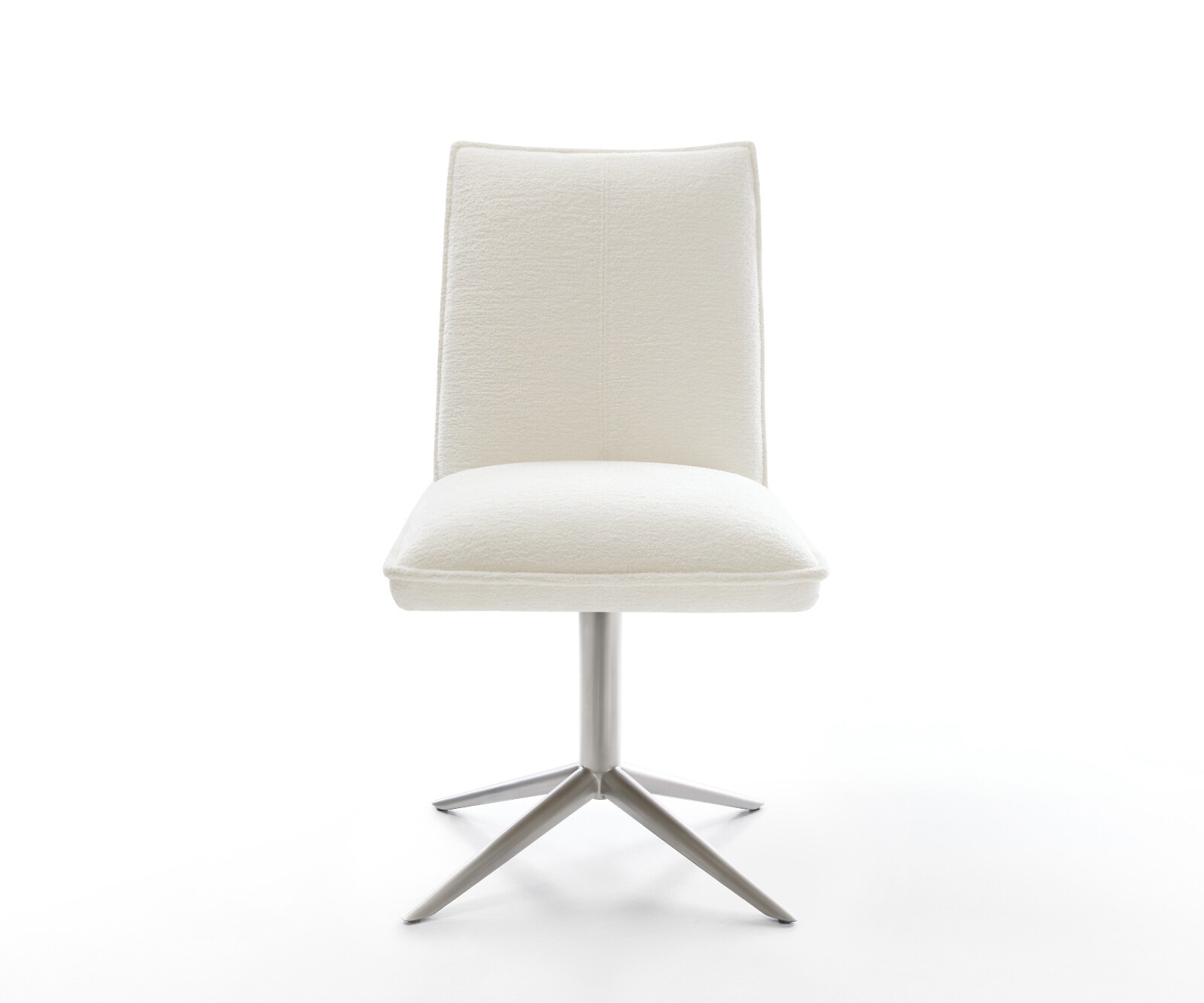 Chaise-pivotante Lelio-Flex bouclé doux beige pied de chaise 4 branches acier inoxydable pivotement sur 360° fonction bascule resorts ensachés 2