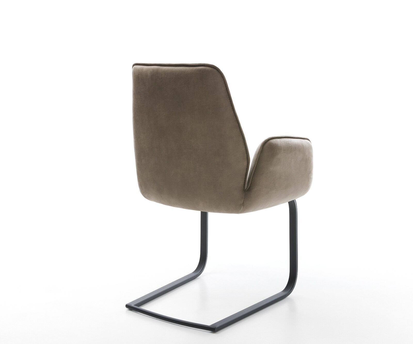 Freischwinger Zoa-Flex Mikrofaser Taupe Vintage Freischwinger flach Schwarz Taschenfederkern 5