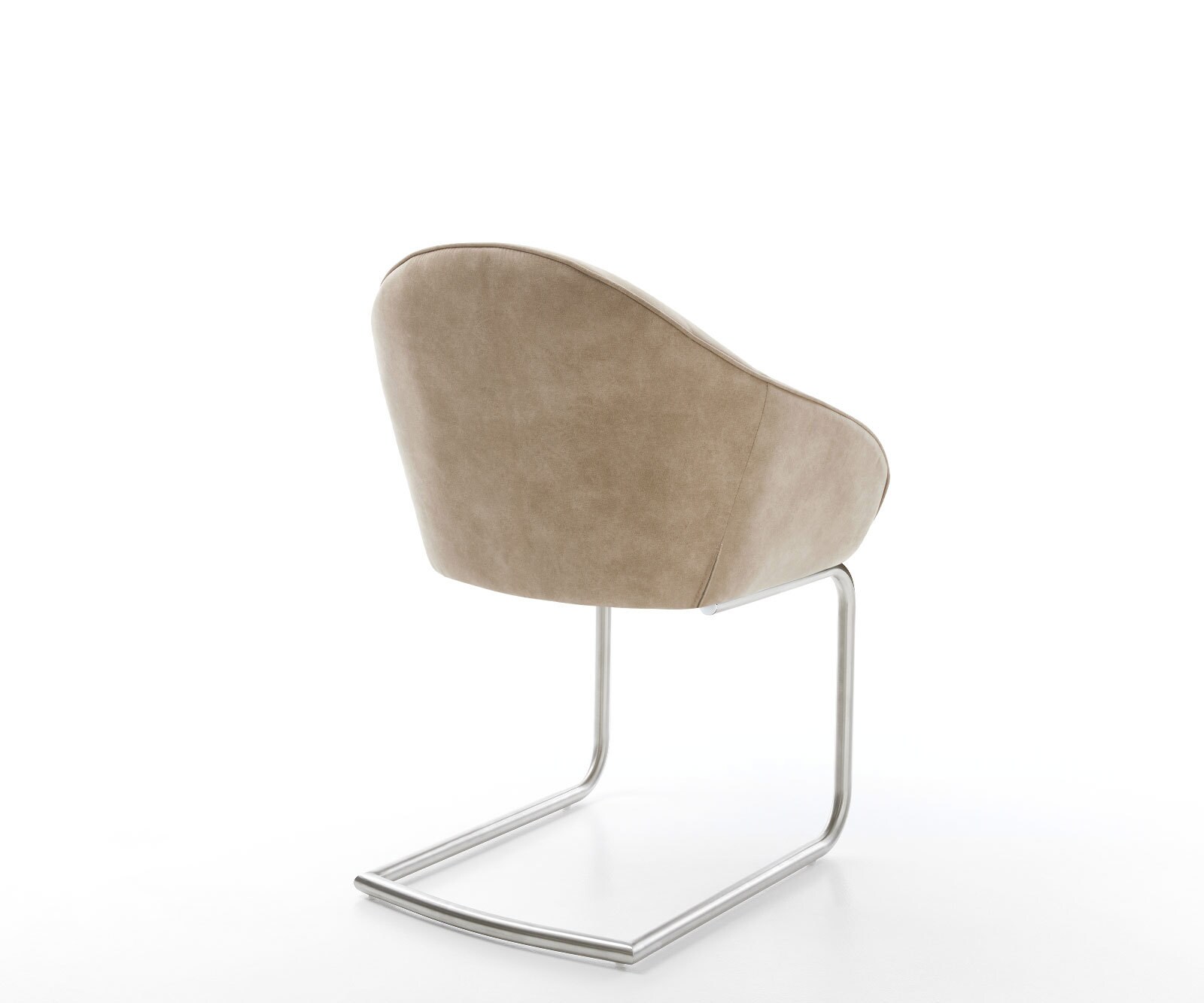 Freischwinger Gaio-Flex Mikrofaser Beige Vintage Freischwinger rund Edelstahl 5