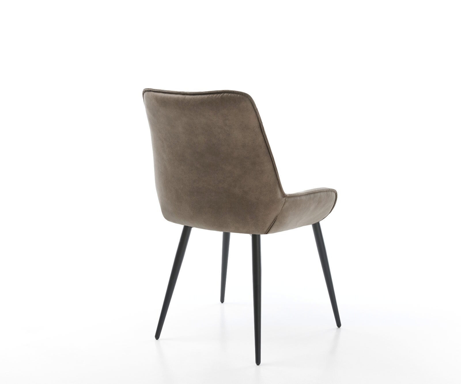 Chaise-de-salle-à-manger Taimi-Flex microvelours taupe vintage 4 pieds coniques noir 5