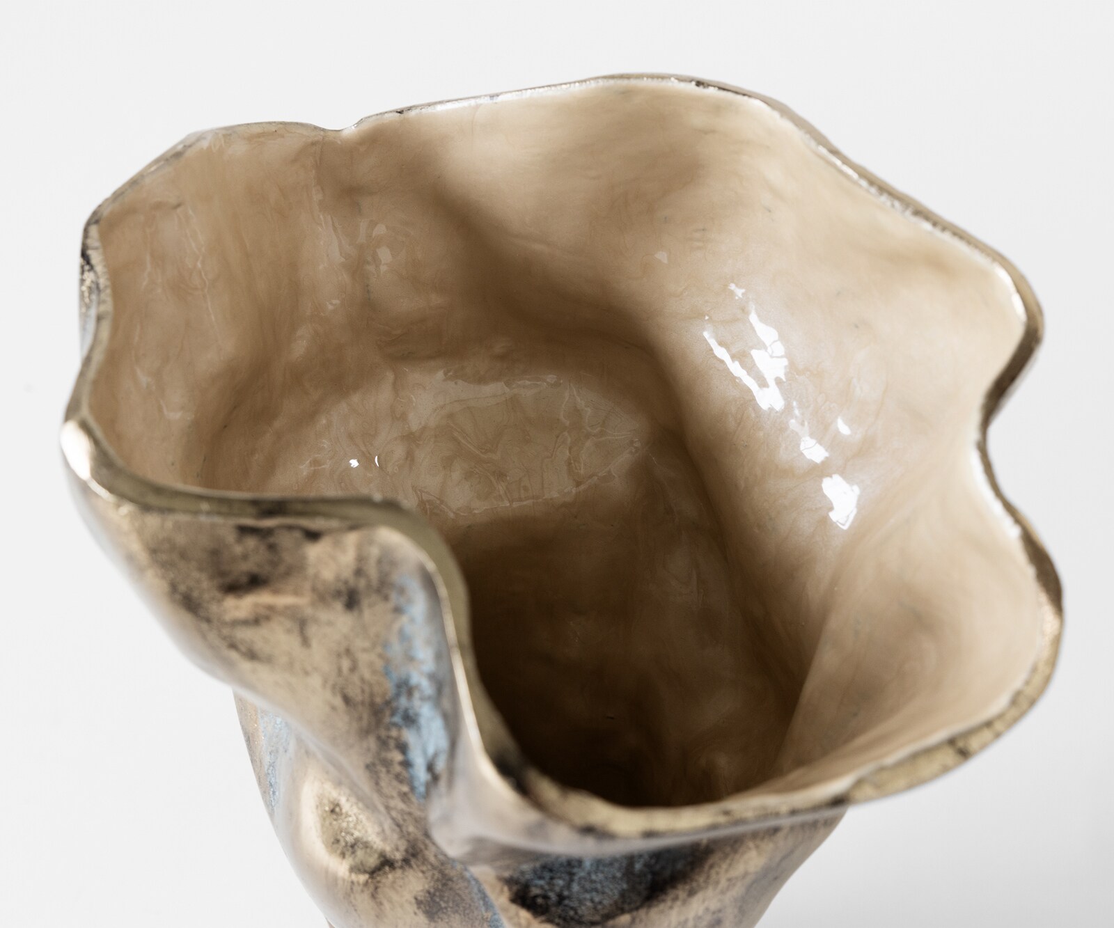 Vase Mimoro B28 x T24 x H38 cm Aluminium Laguna Antica Handgemacht 5
