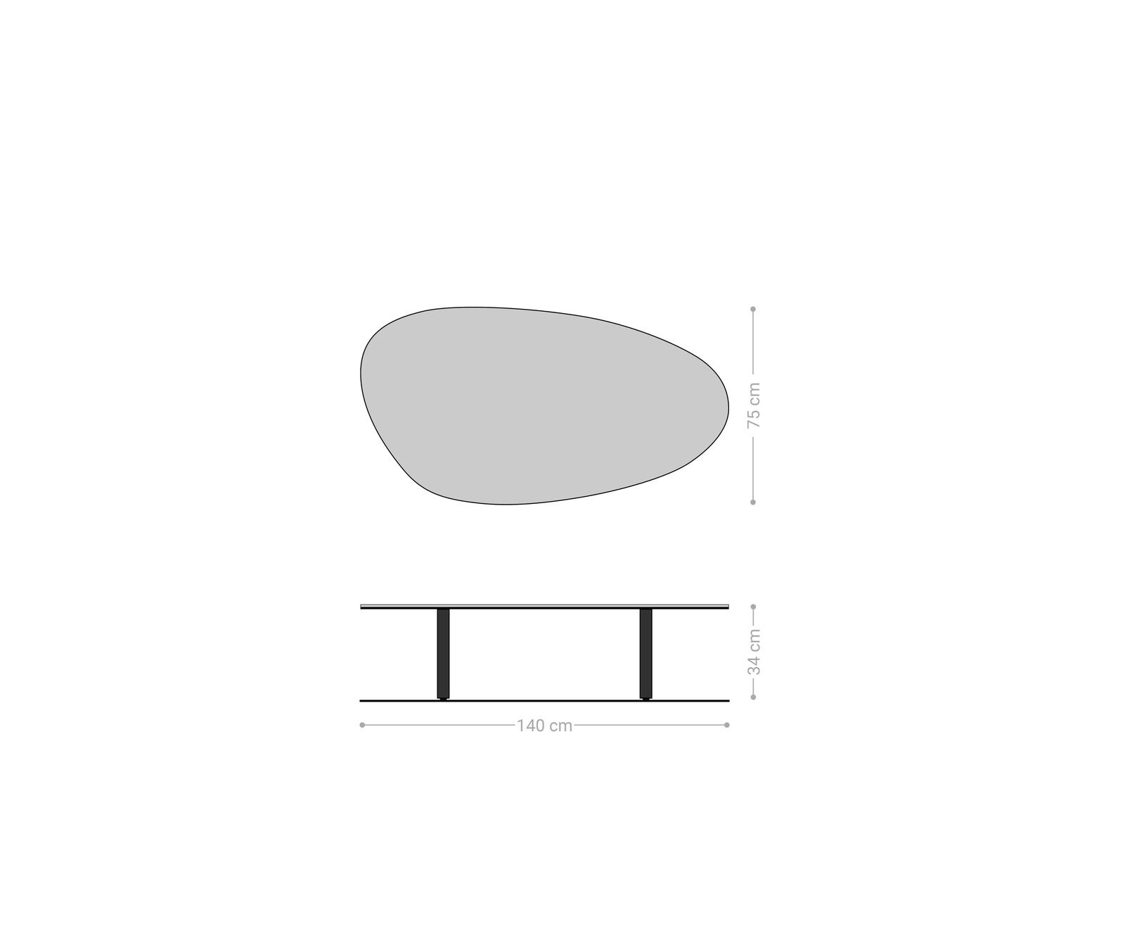 Couchtisch Edge Oval 140x75 cm Keramik Patagonia Poliert Lumia Acryl 6