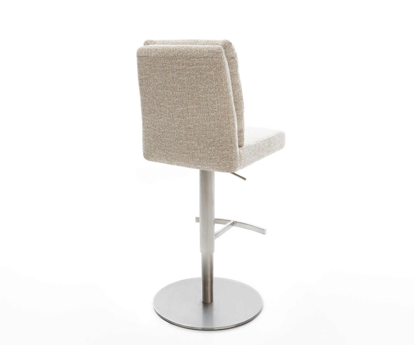 Barstuhl Pela-Flex Webstoff Soft Beige Drehfuß höhenverstellbar Edelstahl Silberfarben 5