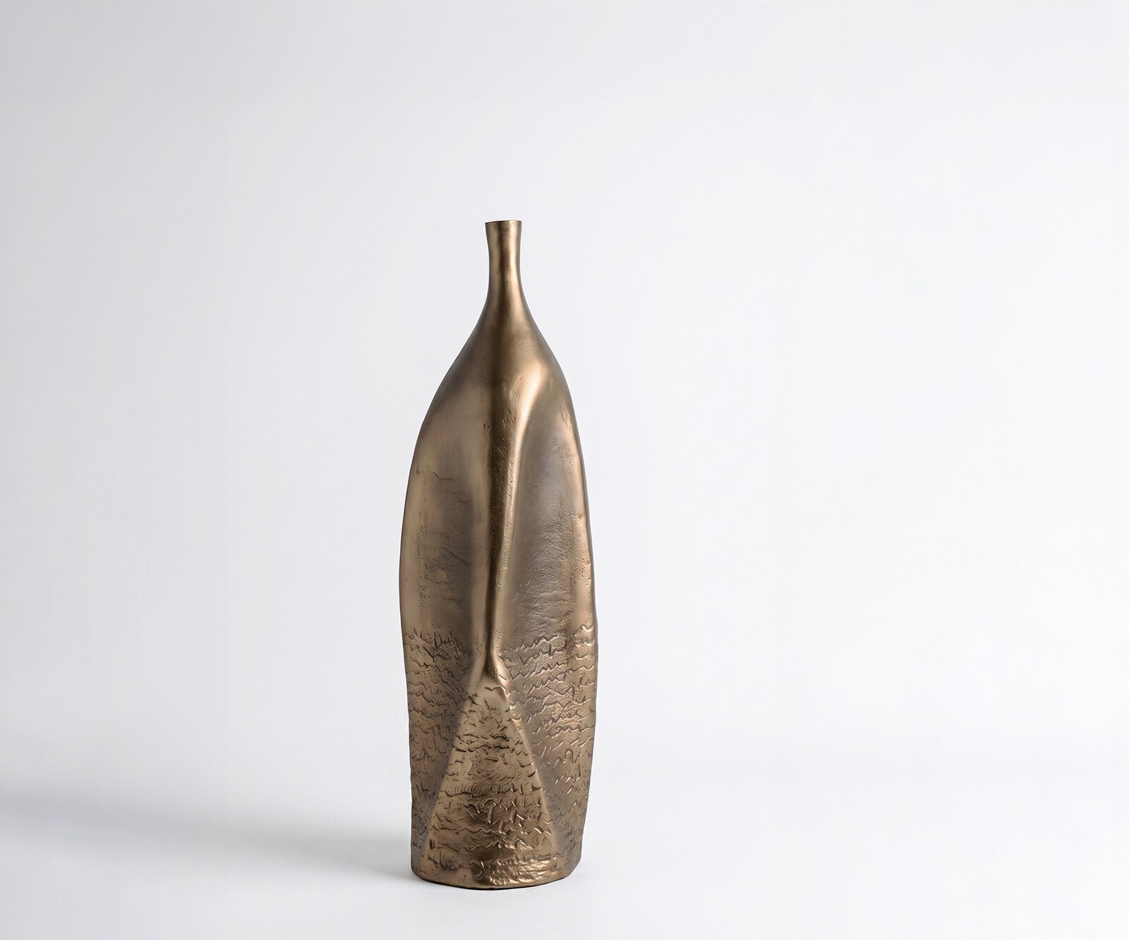 Vase Norevo B15 x T15 x H51 cm Aluminium Aurum Satin Gegossen