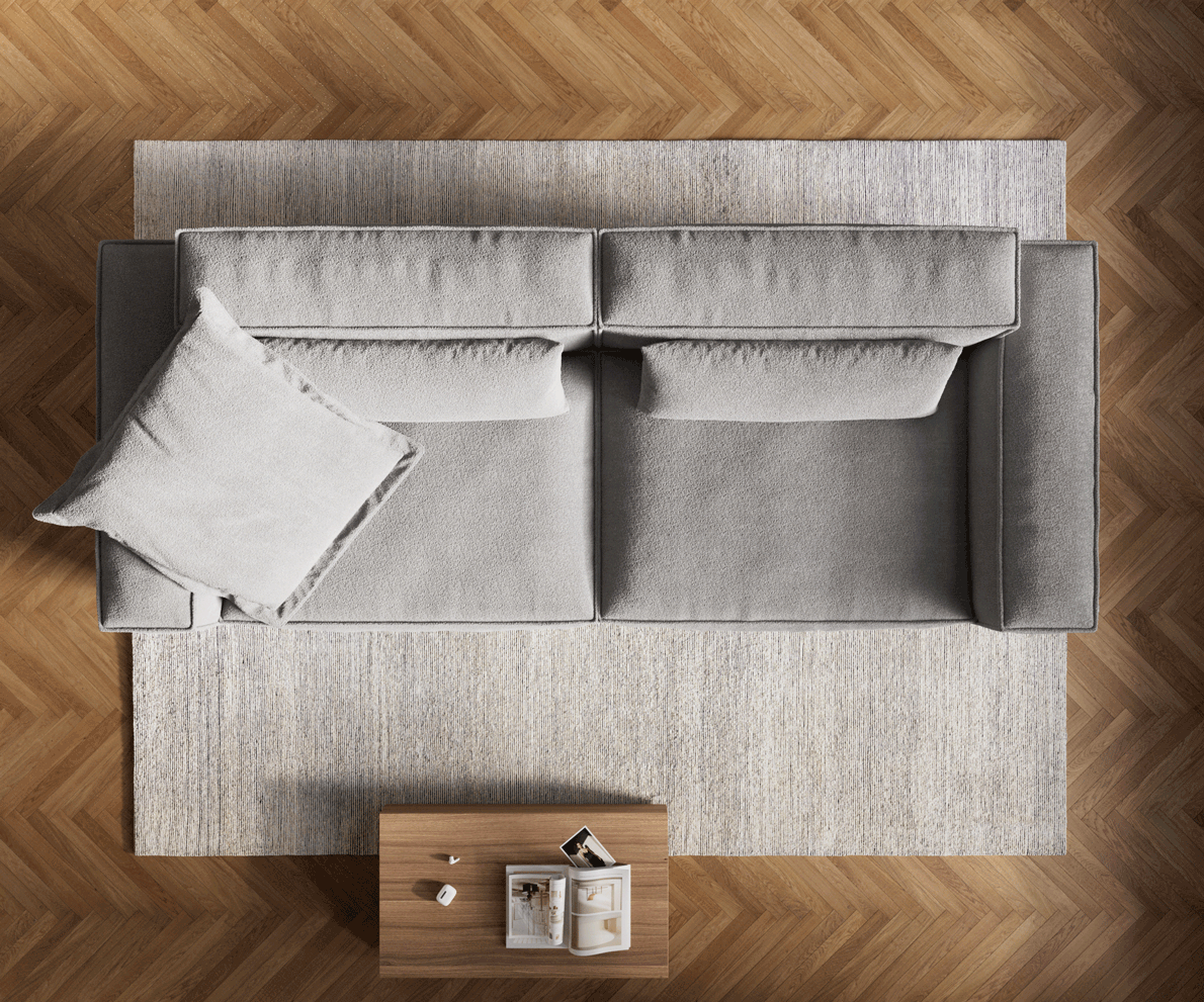 Grand canapé Freestyle Cozy 280x110 cm Tissu texturé gris doux 5