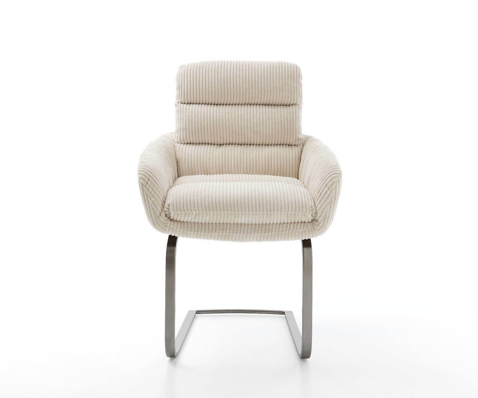 Freischwinger Abelia-Flex mit Armlehnen Cord Beige Freischwinger flach Graphit 1