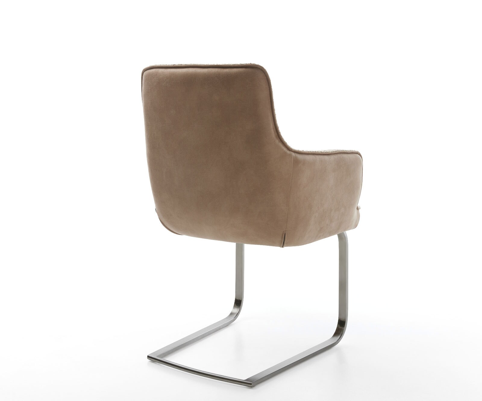 Freischwinger Heira-Flex mit Armlehnen Materialmix Schlamm Freischwinger flach Graphit Taschenfederkern 4