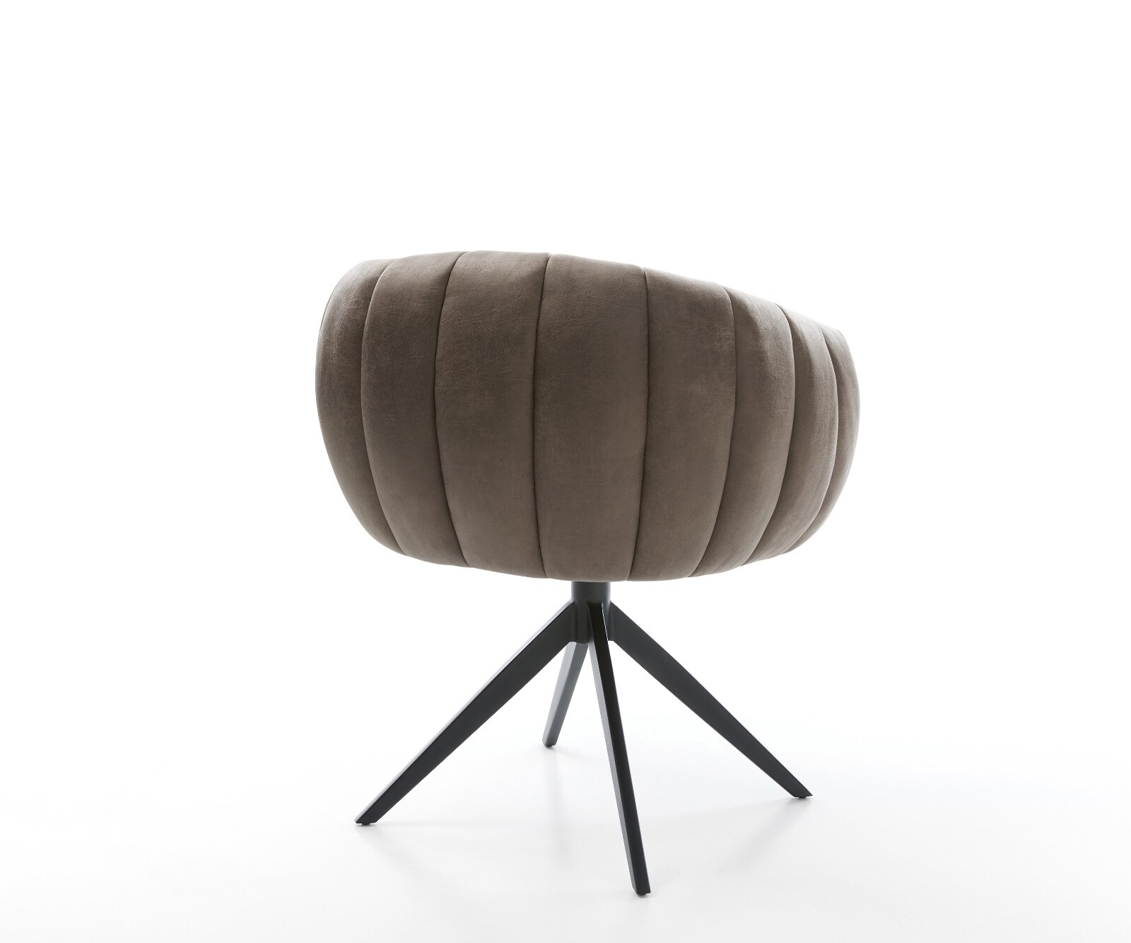 Chaise-pivotante Jada-Flex microvelours taupe vintage pied croisé large noir pivotement sur 360° fonction bascule ressorts ensachés 4