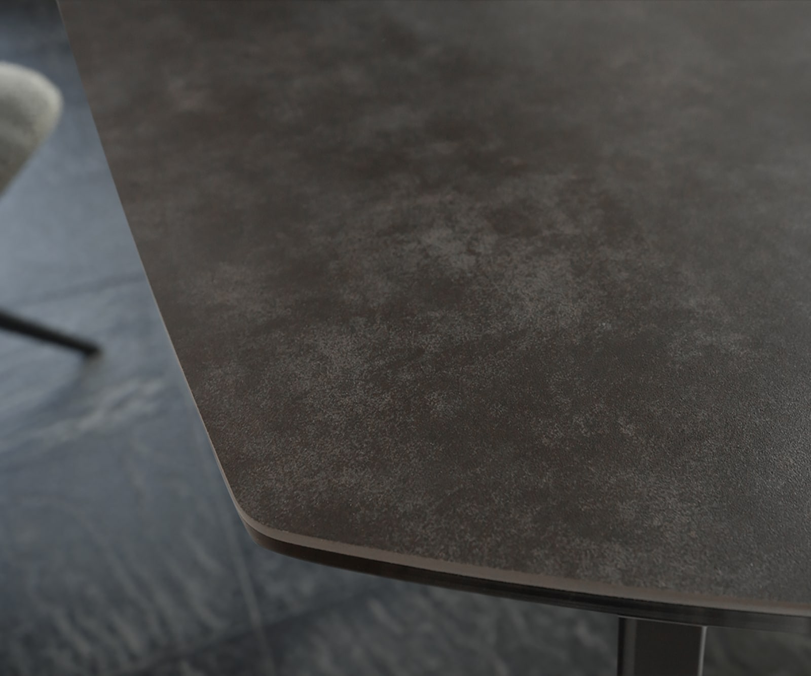 Esstisch Carlow 130/200x95 cm Keramik Grau Metall ausziehbar 5 Esstisch Carlow 130/200x95 cm Keramik Grau Metall ausziehbar 5