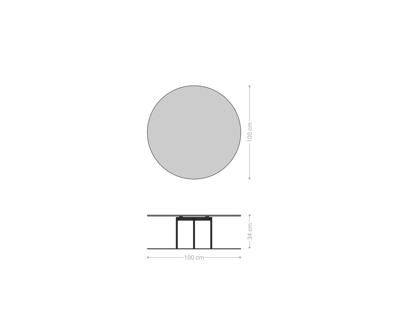 Table basse Edge ronde 100x100 cm céramique Onyx Champagne Trive acier inoxydable brossé 5