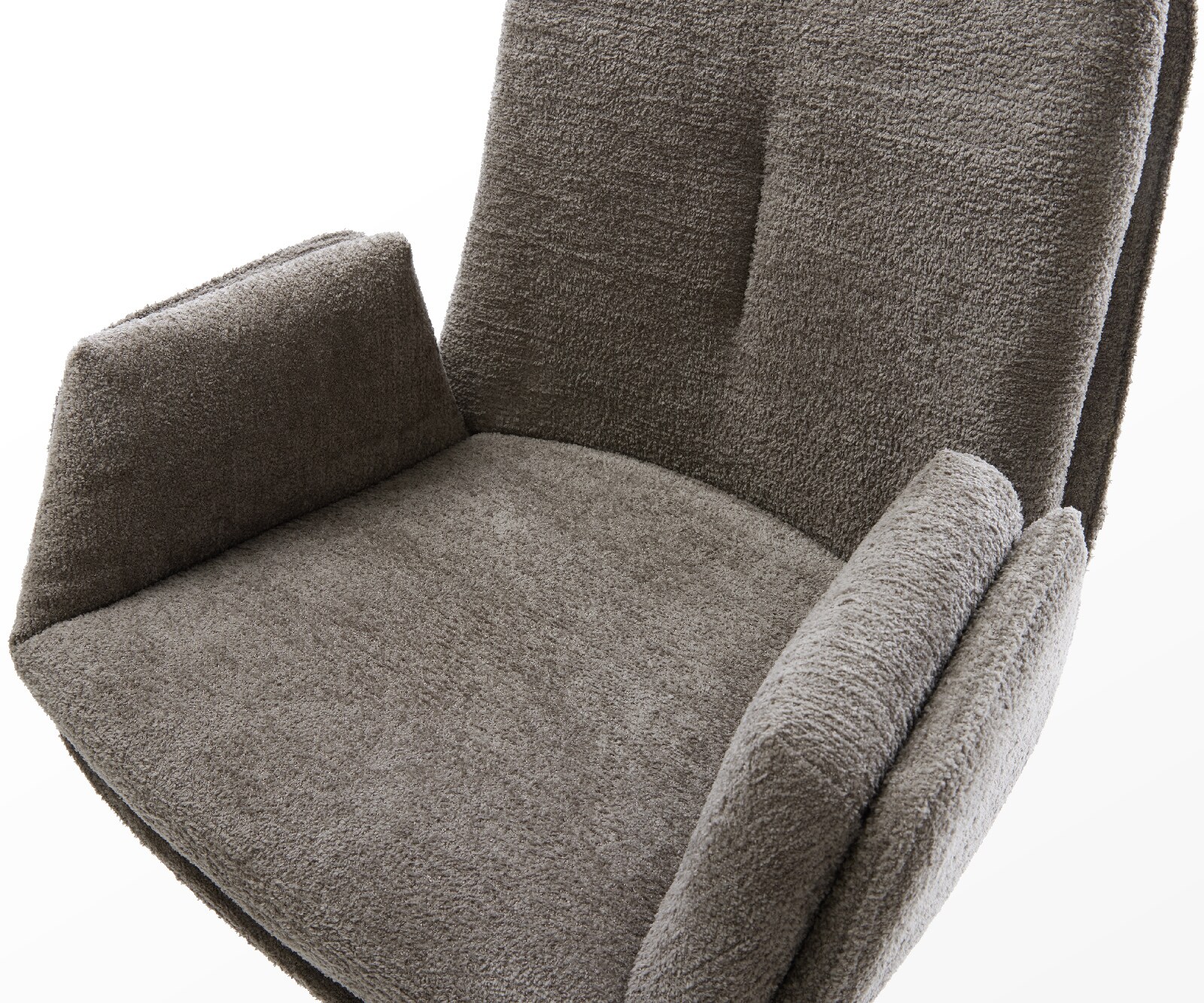 Barstuhl Clea-Flex Bouclé Soft Schlamm Kufengestell Edelstahl Silberfarben 3