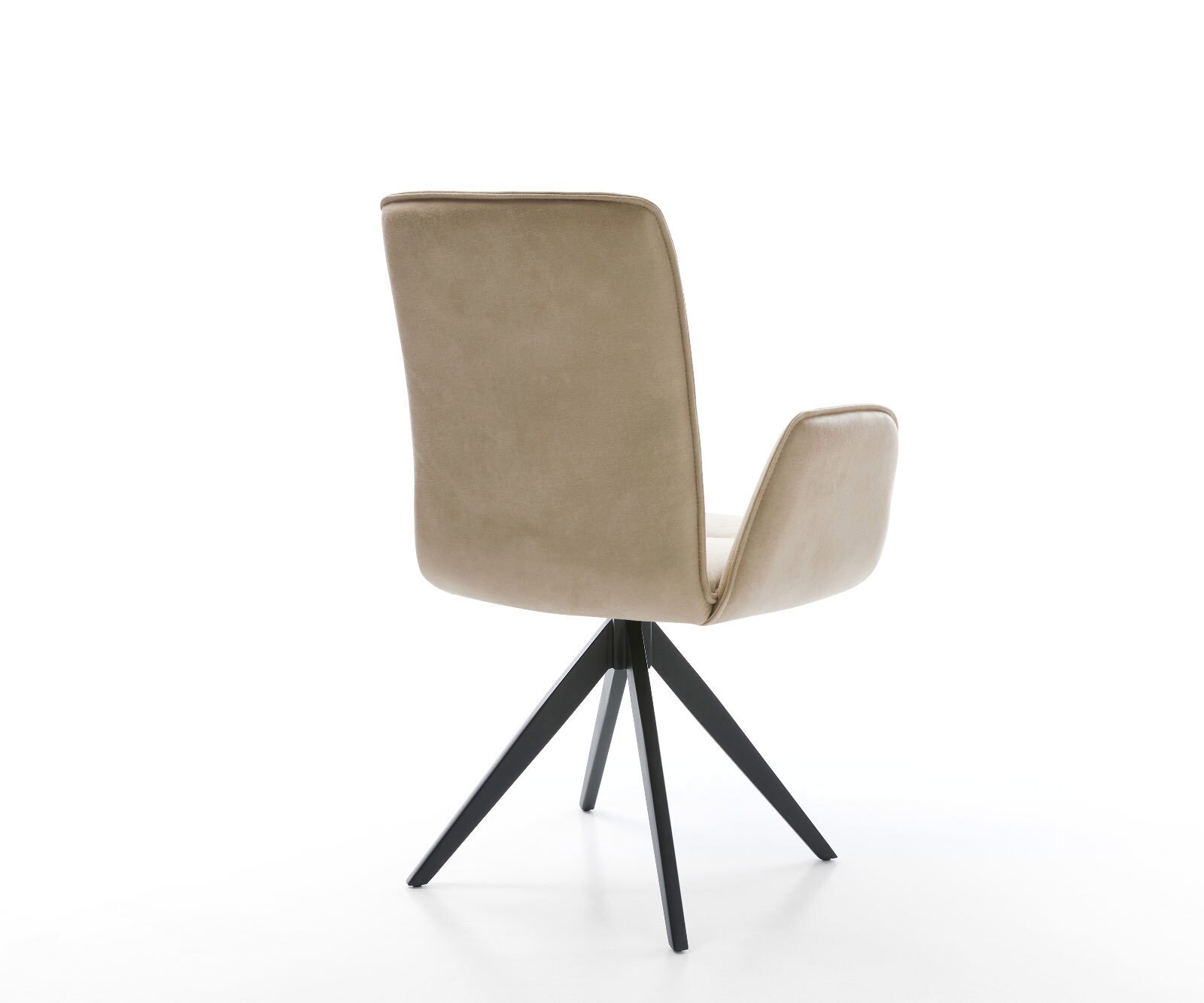 Esszimmerstuhl Vinja-Flex Mikrofaser Beige Vintage Kreuzgestell kantig Schwarz 4