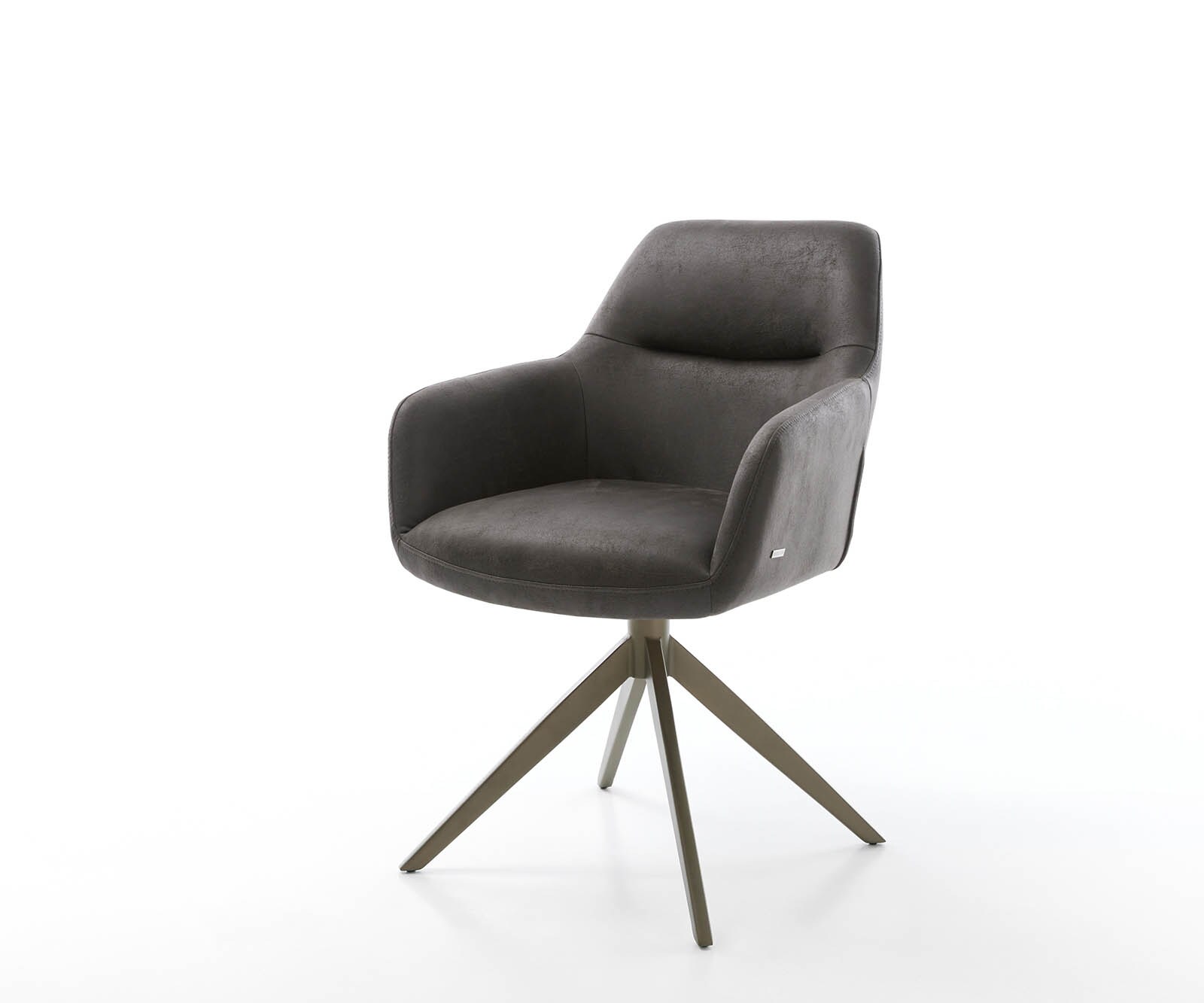 Drehstuhl Pejo-Flex Anthrazit Vintage Kreuzgestell breit Effektfinish Titan 360° drehbar