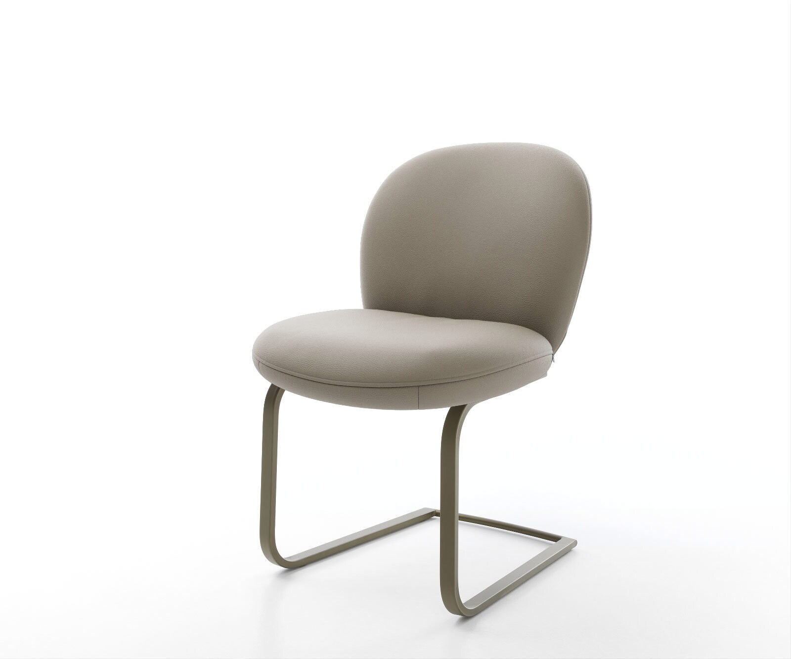 Freischwinger Nube-Flex Echt-Leder Schlamm Freischwinger flach Effektfinish Titan Taschenfederkern 1