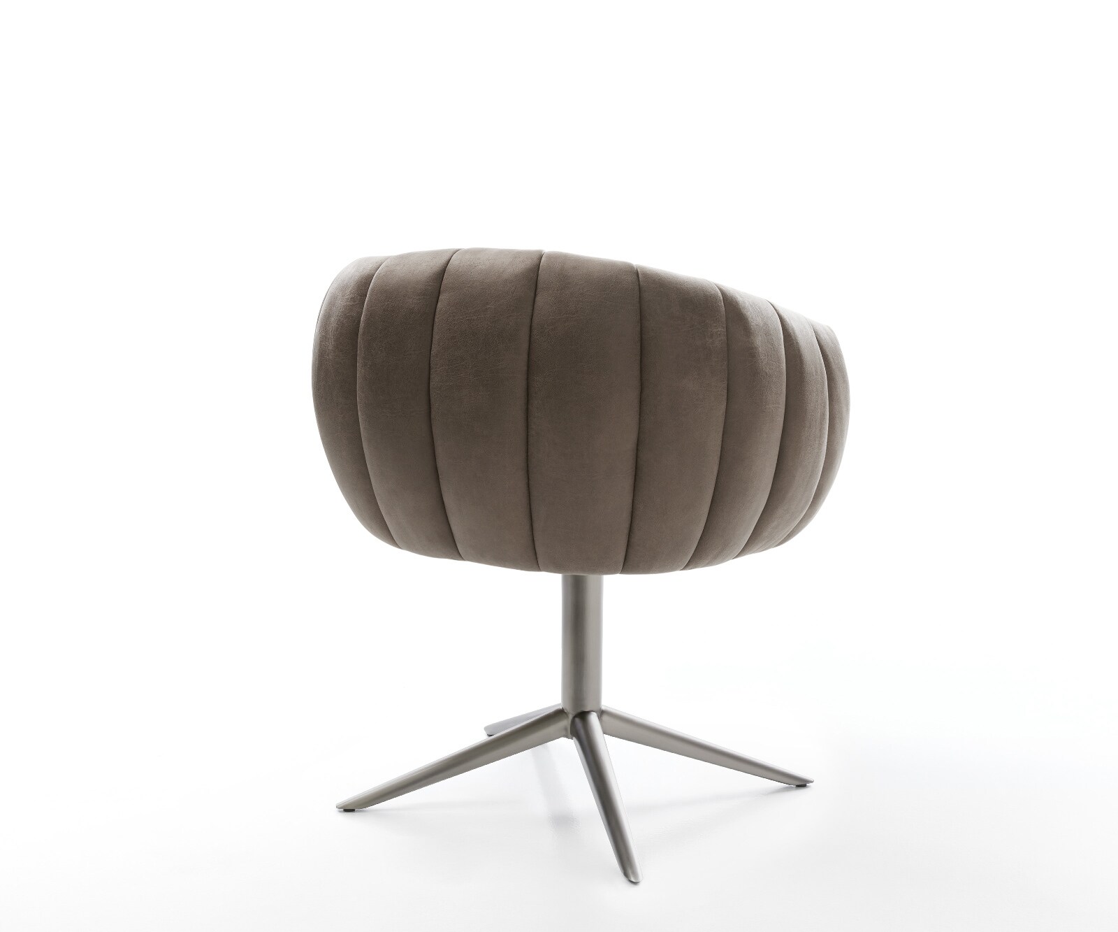 Chaise-pivotante Jada-Flex microvelours taupe vintage pied croisé angulaire grafiete pivotement sur 360° fonction bascule ressorts ensachés 5
