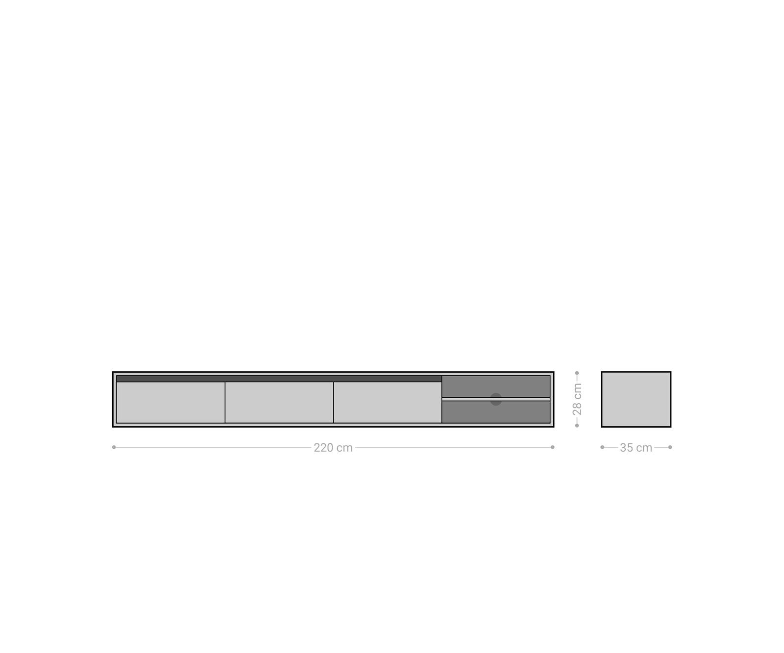 Lowboard Budaya 220 cm Mango Natur 3 Türen schwebend 9