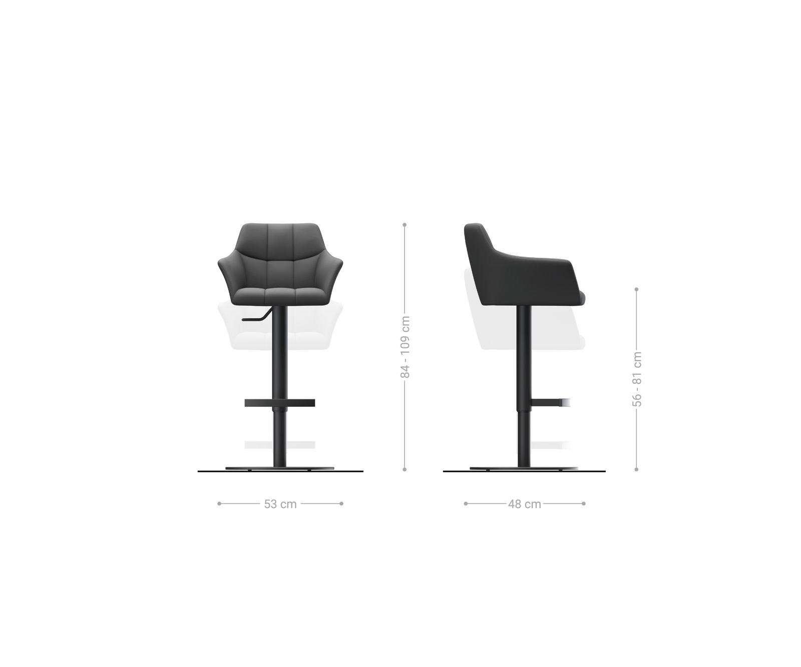 Chaise-de-bar Yulo-Flex Bouclé doux Boue Pied pivotant réglable en hauteur blanc Blanc 5