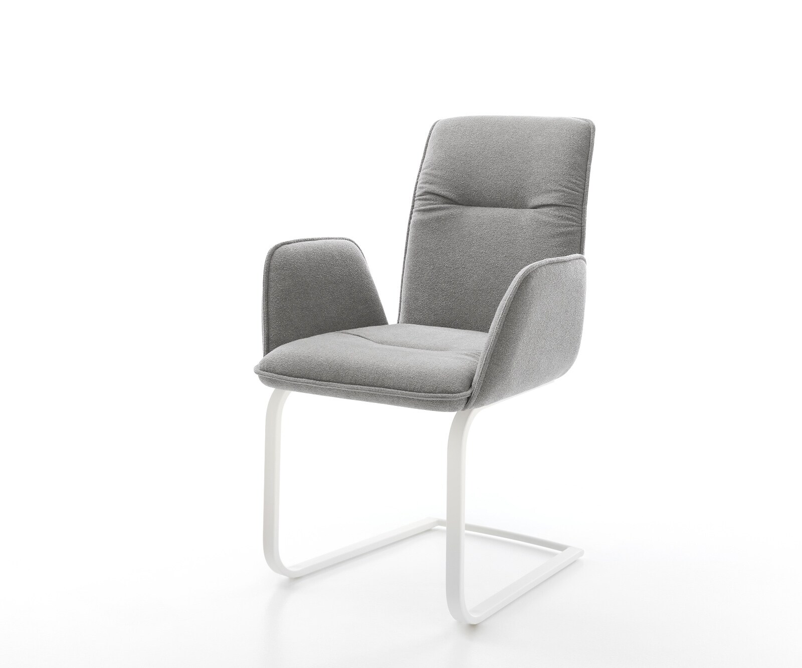 Freischwinger Vinja-Flex Strukturstoff Soft Grau Freischwinger flach Weiß
