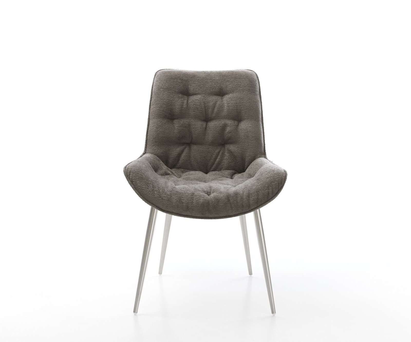 Esszimmerstuhl Taimi-Flex Bouclé Soft Schlamm 4-Fuß konisch Edelstahl 2