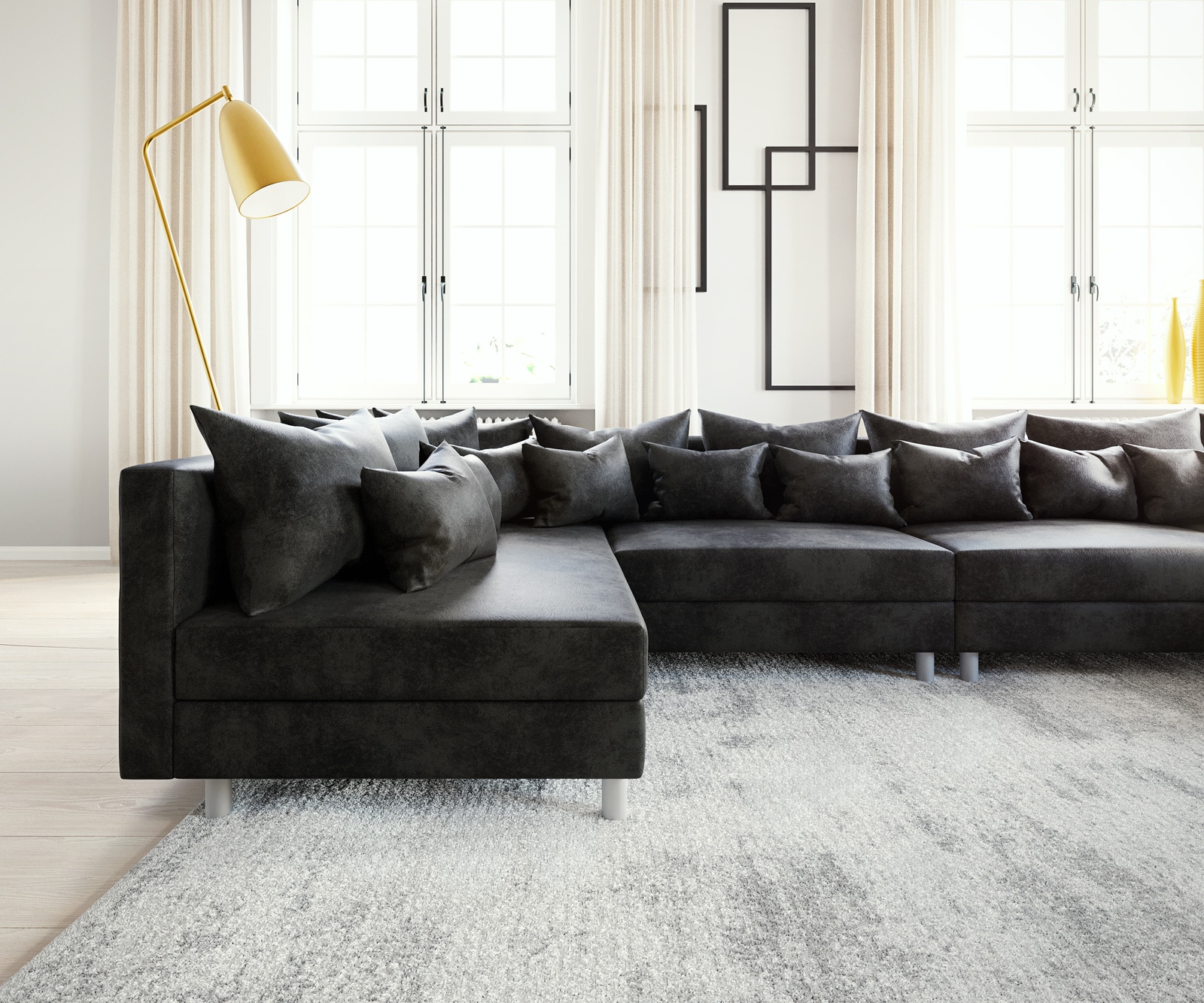 Canapé Clovis XL anthracite salon modulaire optique antique 5 Canapé Clovis XL anthracite salon modulaire optique antique 5