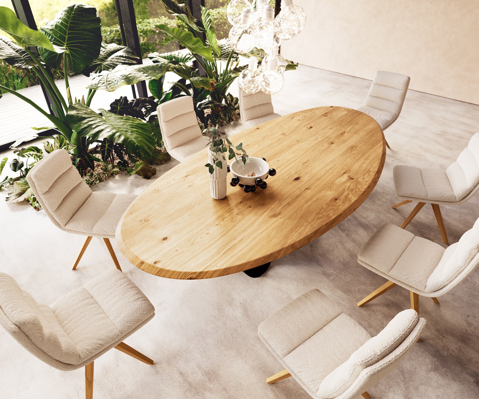 Plateau-de-table-à-manger Edge Oval 280x130x2,5 cm Chêne Naturel Flow Edge 4