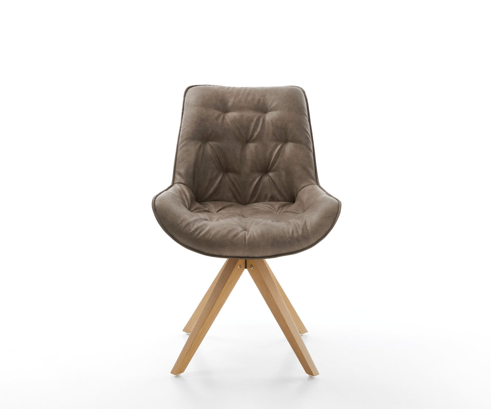 Esszimmerstuhl Taimi-Flex Mikrofaser Taupe Vintage Holzgestell kantig Natur 2 Esszimmerstuhl Taimi-Flex Mikrofaser Taupe Vintage Holzgestell kantig Natur 2