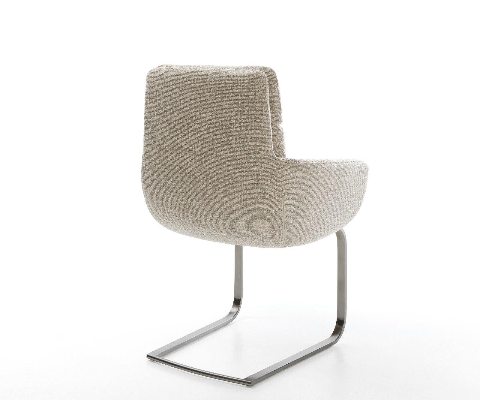 Freischwinger Abelia-Flex mit Armlehnen Webstoff Soft Beige Freischwinger flach Graphit 5