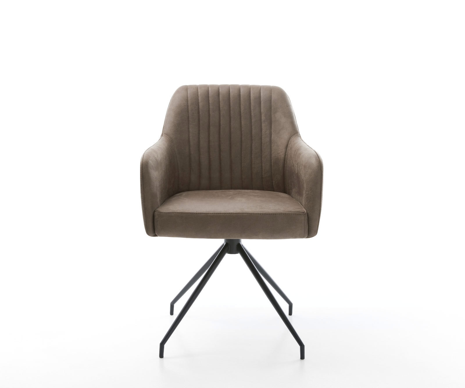 Chaise-de-salle-à-manger Greg-Flex microvelours taupe vintage pied croisé conique noir ressorts ensachés 1 Chaise-de-salle-à-manger Greg-Flex microvelours taupe vintage pied croisé conique noir ressorts ensachés 1