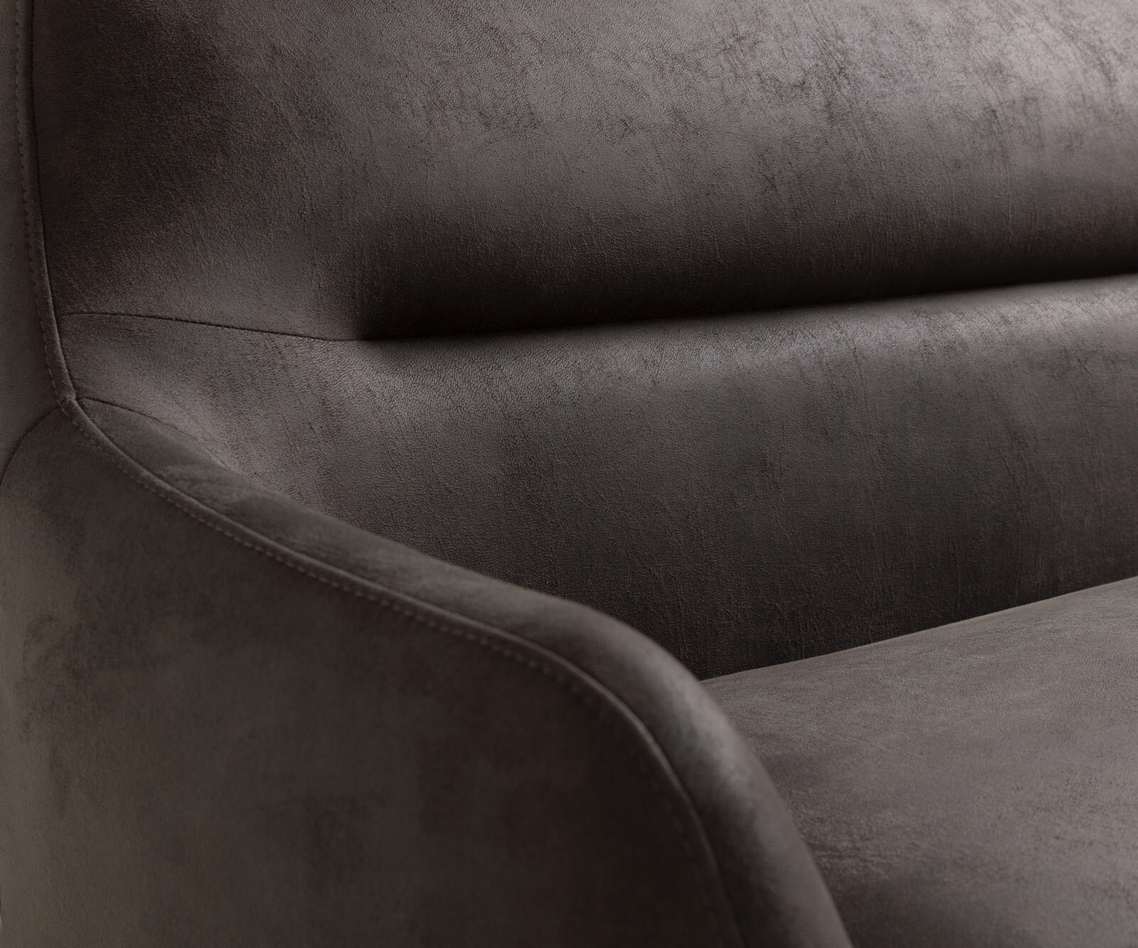 Esszimmerbank Taya-Flex 285x190 cm Mikrofaser Anthrazit Vintage Kufengestell kantig Edelstahl Taschenfederkern Links 6