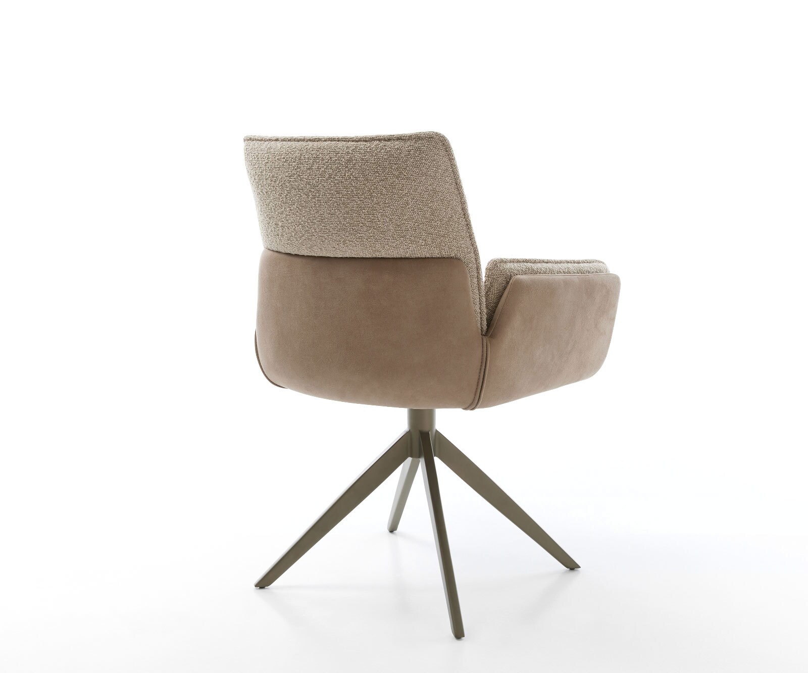 Chaise-pivotante Nela-Flex microvelours boue pied croisé large aspect titane pivotement sur 360° fonction bascule 4