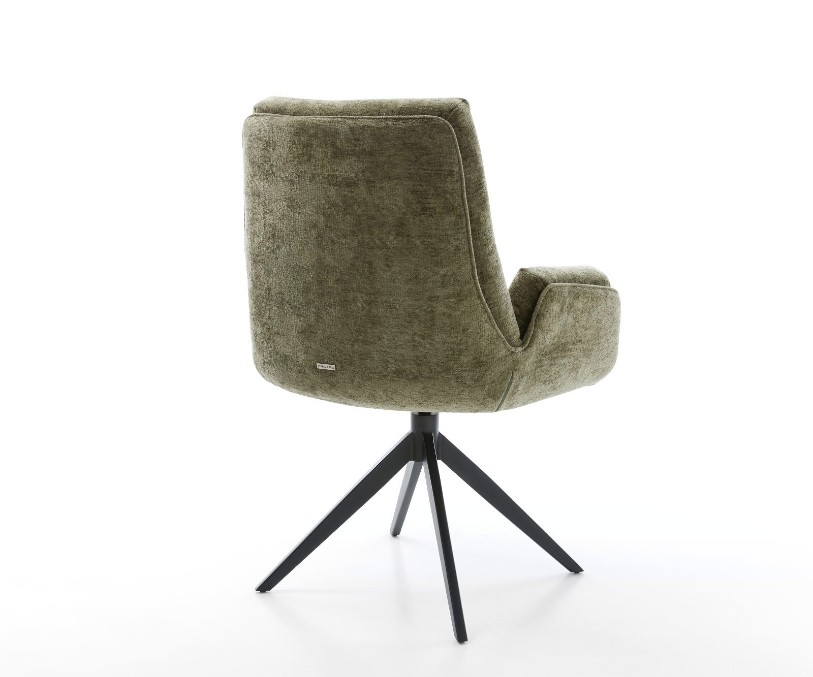 Drehstuhl Clea-Flex Chenille Olive Kreuzgestell breit Schwarz 360° drehbar Wippfunktion 4