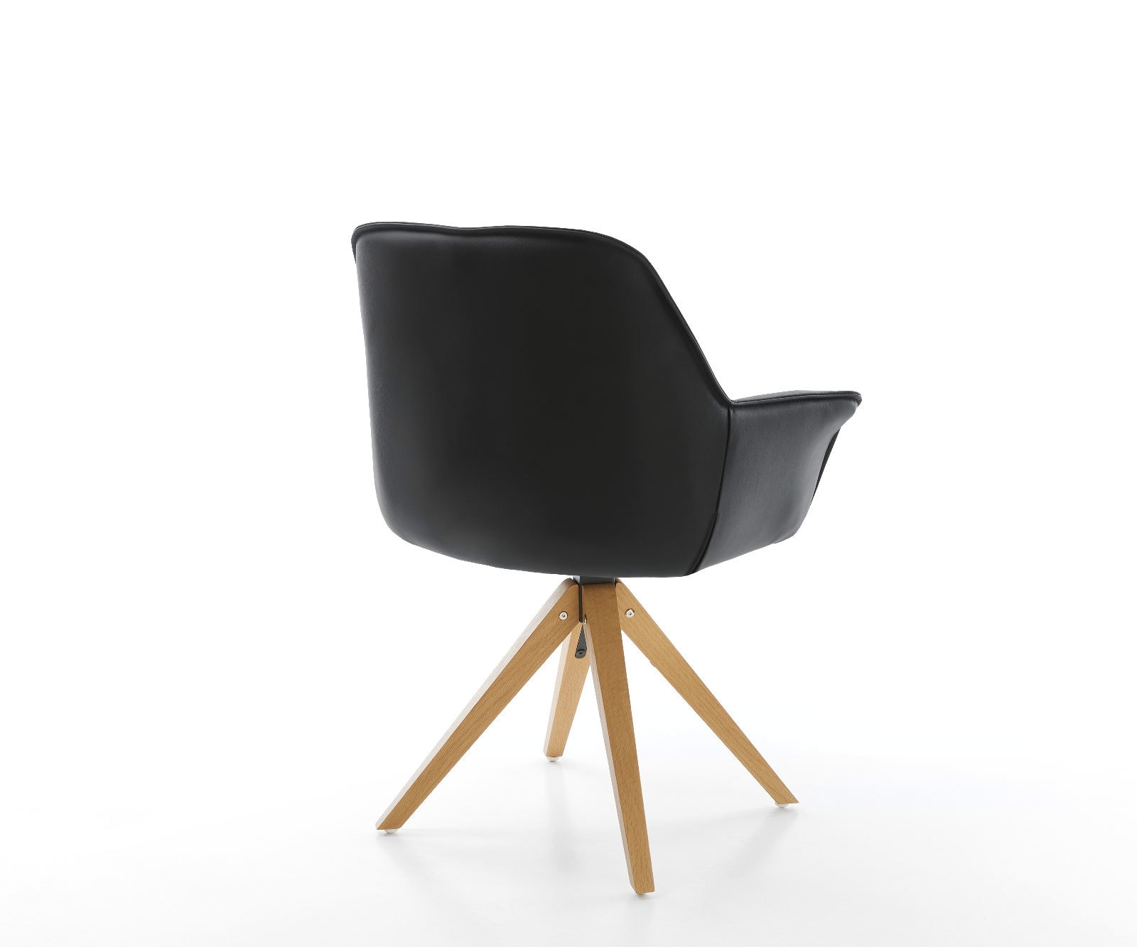 Esszimmerstuhl Keila-Flex mit Armlehnen Echt-Leder Schwarz Holzgestell kantig Natur 5 Esszimmerstuhl Keila-Flex mit Armlehnen Echt-Leder Schwarz Holzgestell kantig Natur 5