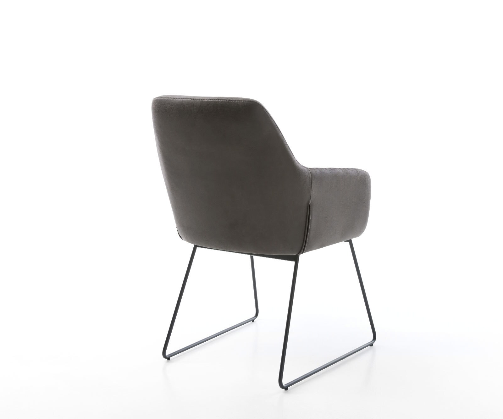 Chaise-de-salle-à-manger Pejo-Flex microvelours anthracite vintage pied trapèze noir ressorts ensachés 5 Chaise-de-salle-à-manger Pejo-Flex microvelours anthracite vintage pied trapèze noir ressorts ensachés 5