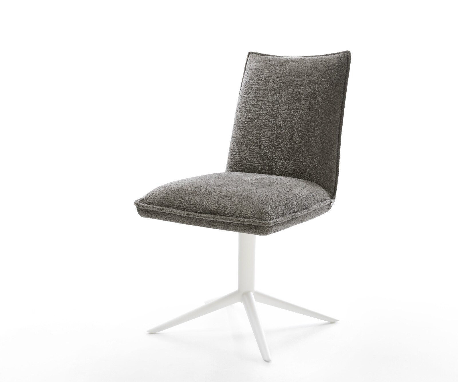 Chaise-pivotante Lelio-Flex bouclé doux couleur boue pied de chaise 4 branches blanc pivotement sur 360° fonction bascule resorts ensachés 1