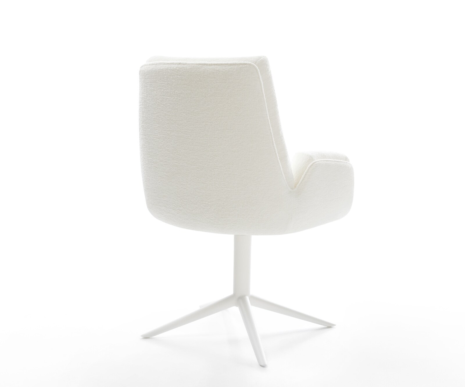 Chaise-pivotante Clea-Flex bouclé doux beige pied de chaise 4 branches blanc pivotement sur 360° fonction bascule 5