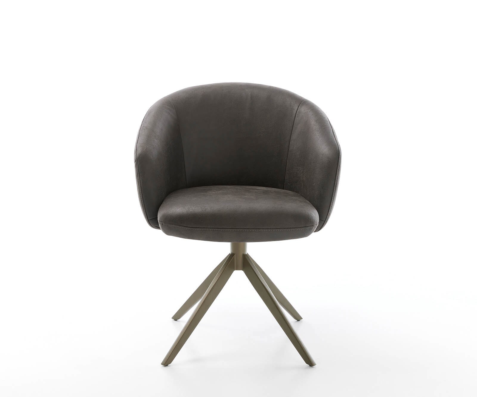 Drehstuhl Caja-Flex mit Armlehnen Mikrofaser Anthrazit Vintage Kreuzgestell breit Effektfinish Titan 360° drehbar Taschenfederkern 1