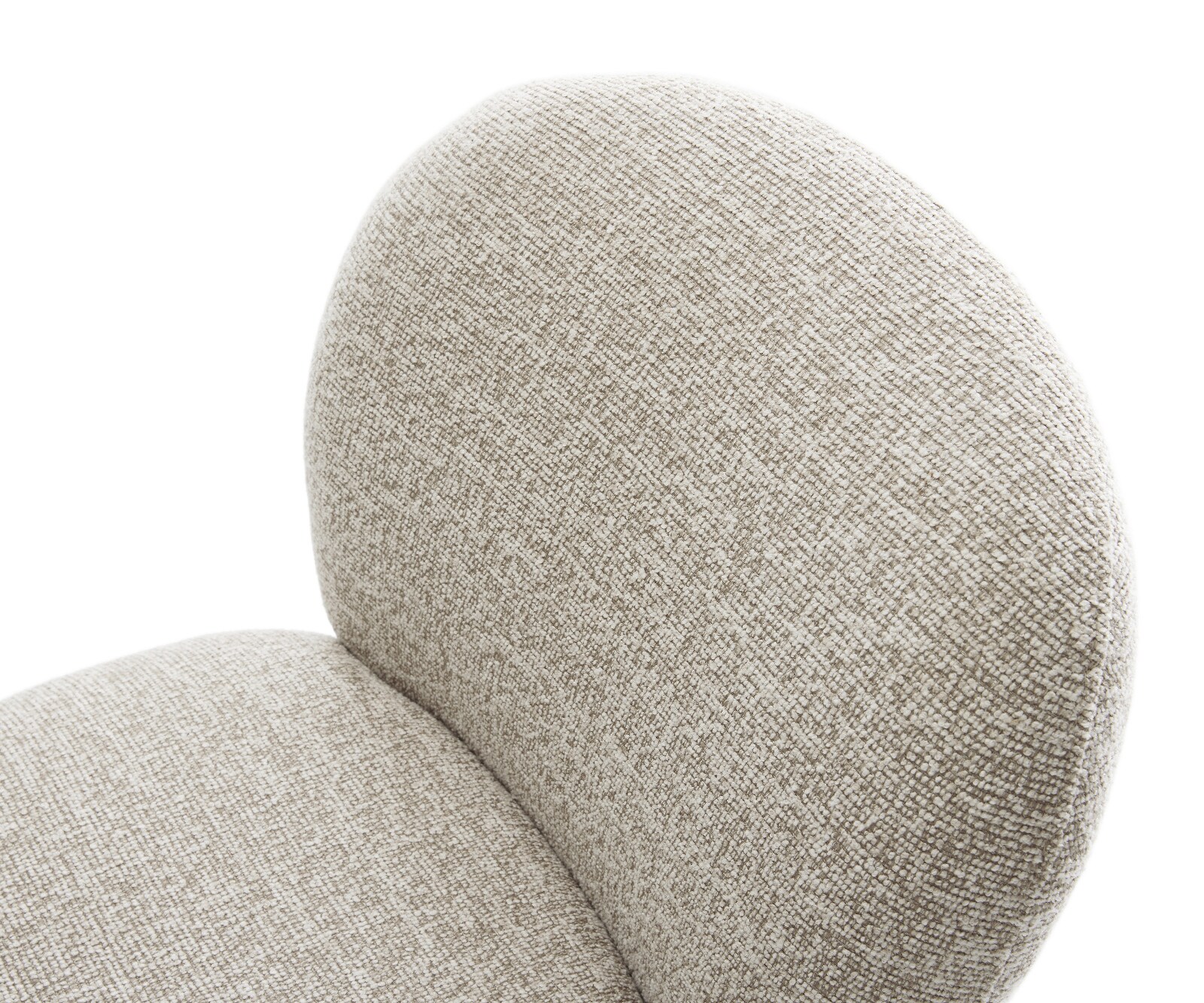 Chaise-de-salle-à-manger Nube-Flex tissu tissé doux beige pied trapèze noir resorts ensachés 4