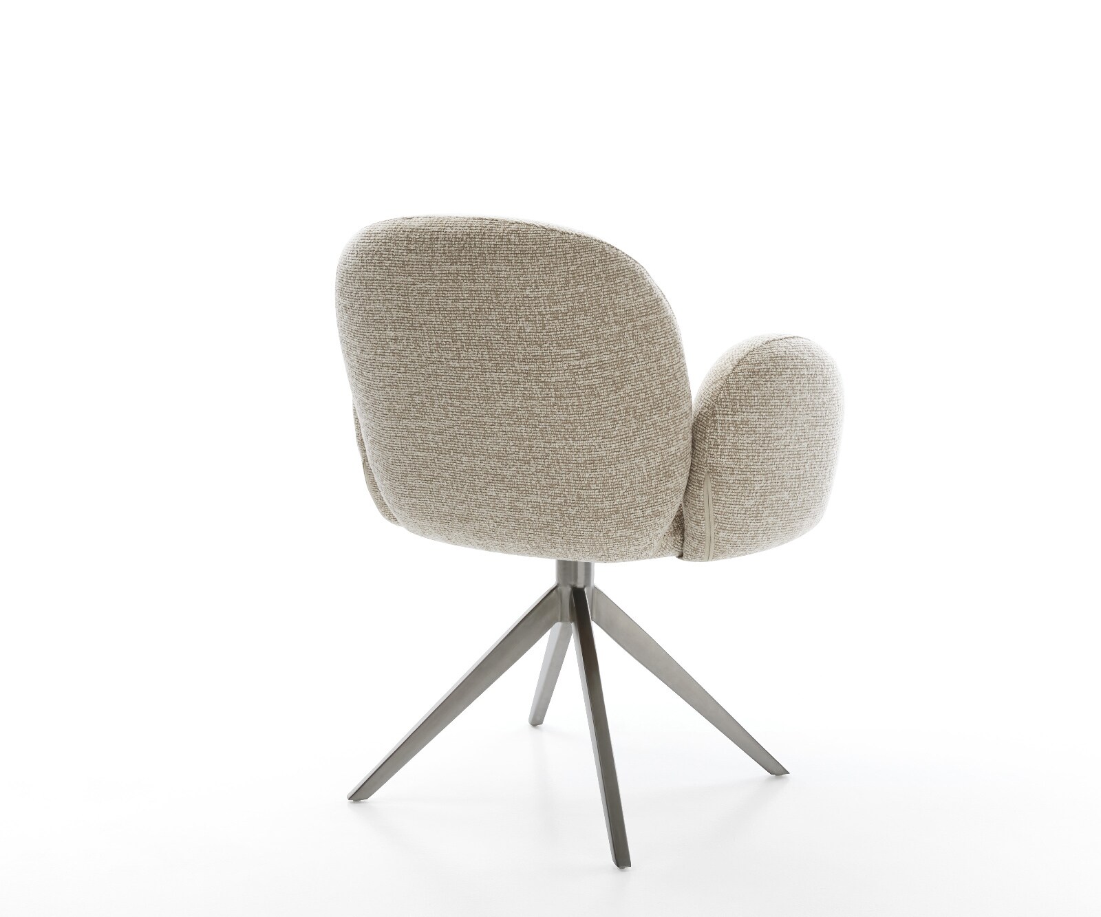 Drehstuhl Nube-Flex mit Armlehnen Webstoff Soft Beige Kreuzgestell breit Graphit 360° drehbar Wippfunktion Taschenfederkern 4