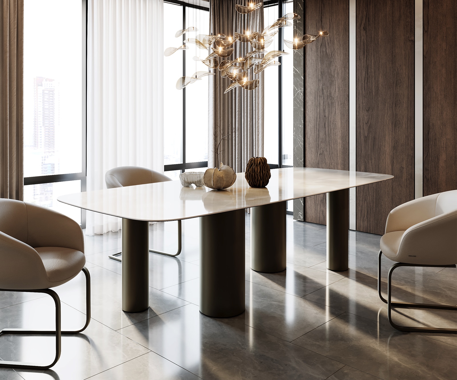 Esstisch Edge Boot 270x120 Keramik Iris FMG Onice Grigio Pilier Metall Effektfinish Titan Esstisch Edge Boot 270x120 Keramik Iris FMG Onice Grigio Pilier Metall Effektfinish Titan