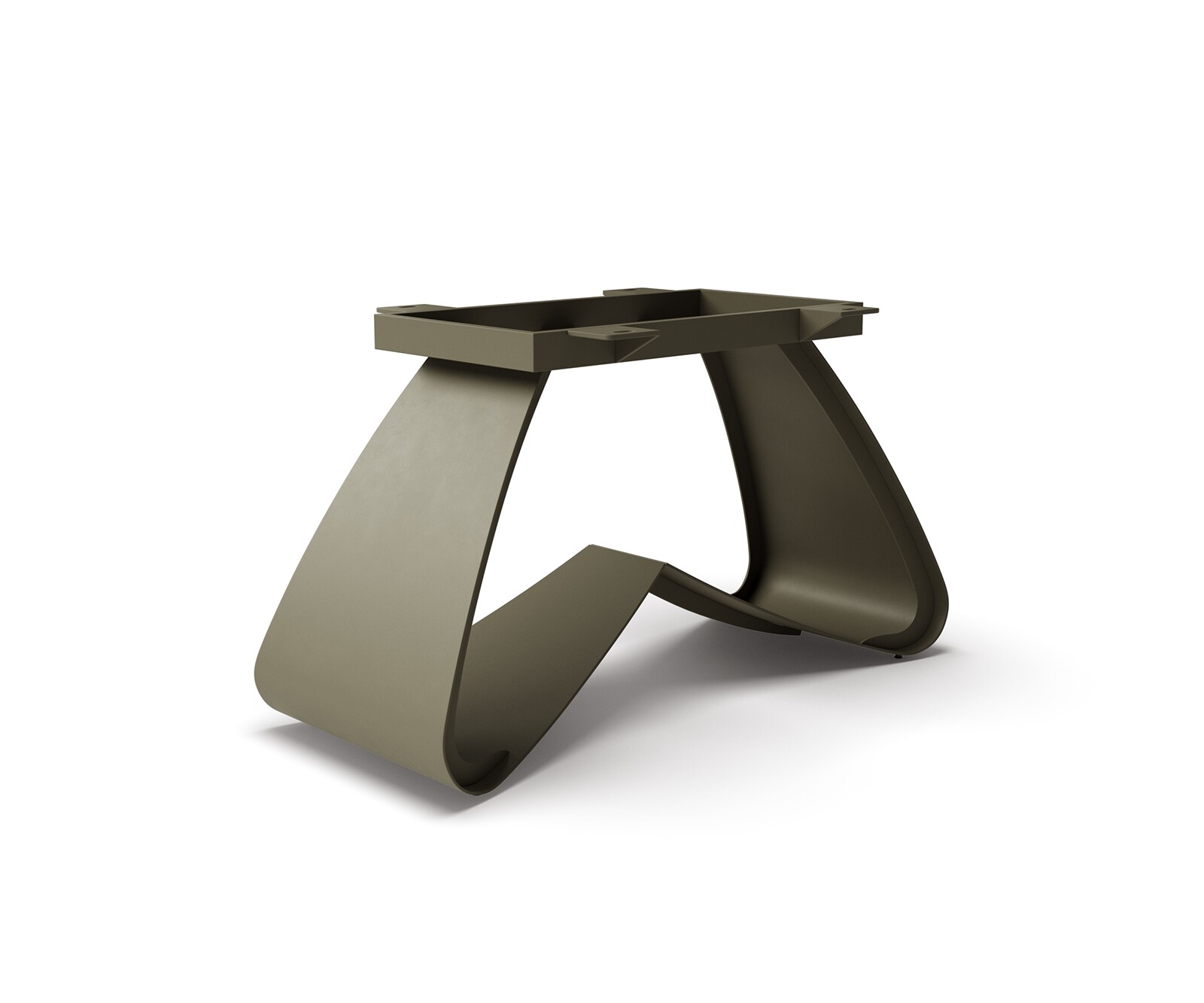 W-Gestell Metall Effektfinish Titan für Tischplatten ab 200 cm