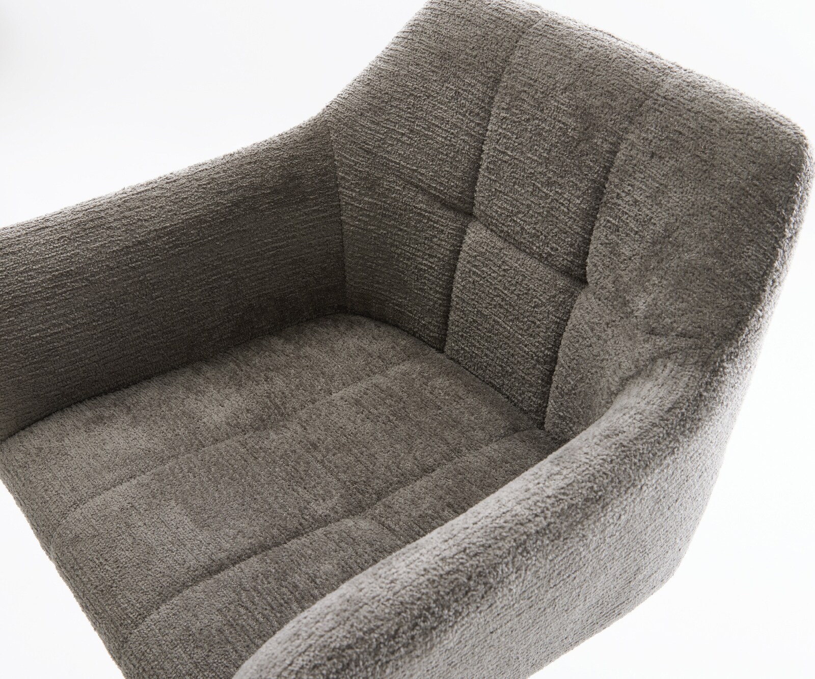 Chaise-de-bar Yulo-Flex Bouclé doux Boue Pied trapèze noir Noir 3