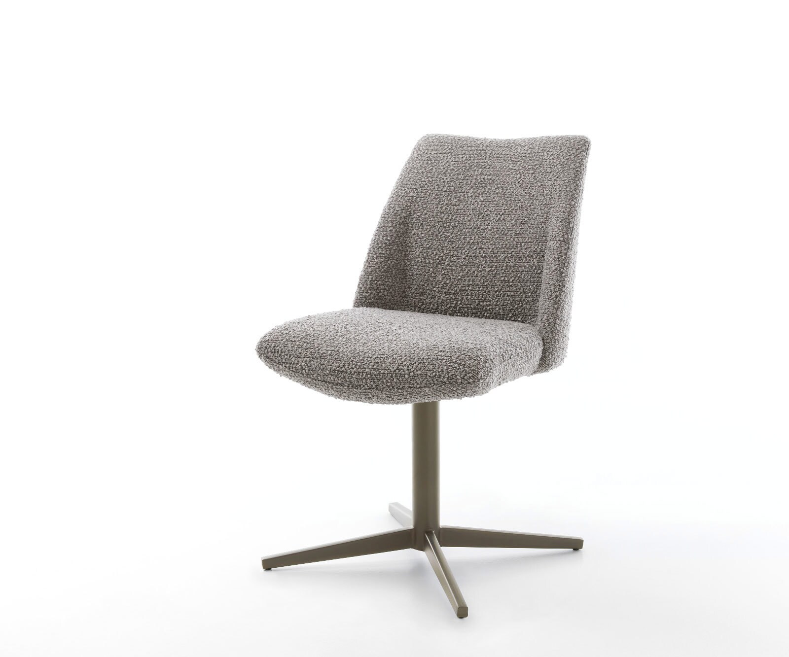 Drehstuhl Elso-Flex Bouclé Silbergrau Fußkreuz Effektfinish Titan 360° drehbar Taschenfederkern