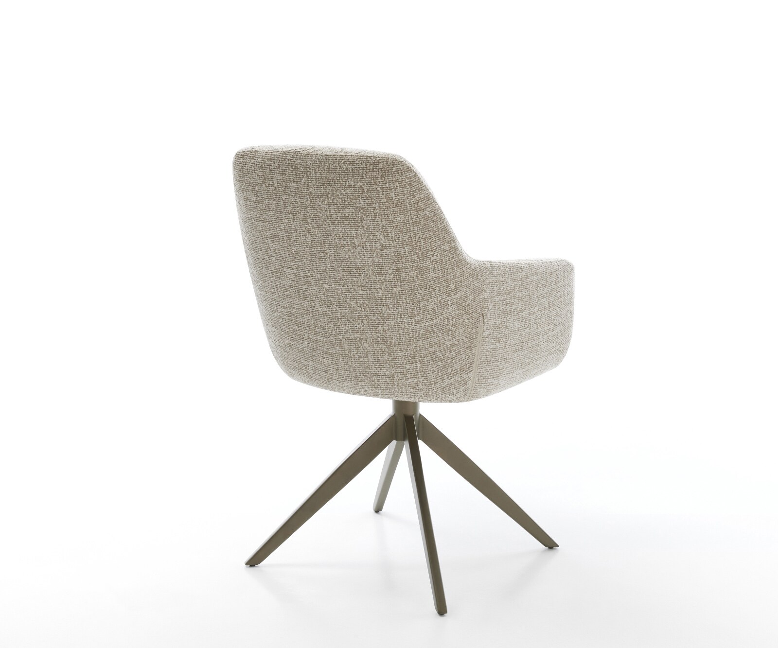 Drehstuhl Pejo-Flex Webstoff Soft Beige Kreuzgestell breit Effektfinish Titan 360° drehbar Wippfunktion Taschenfederkern 4