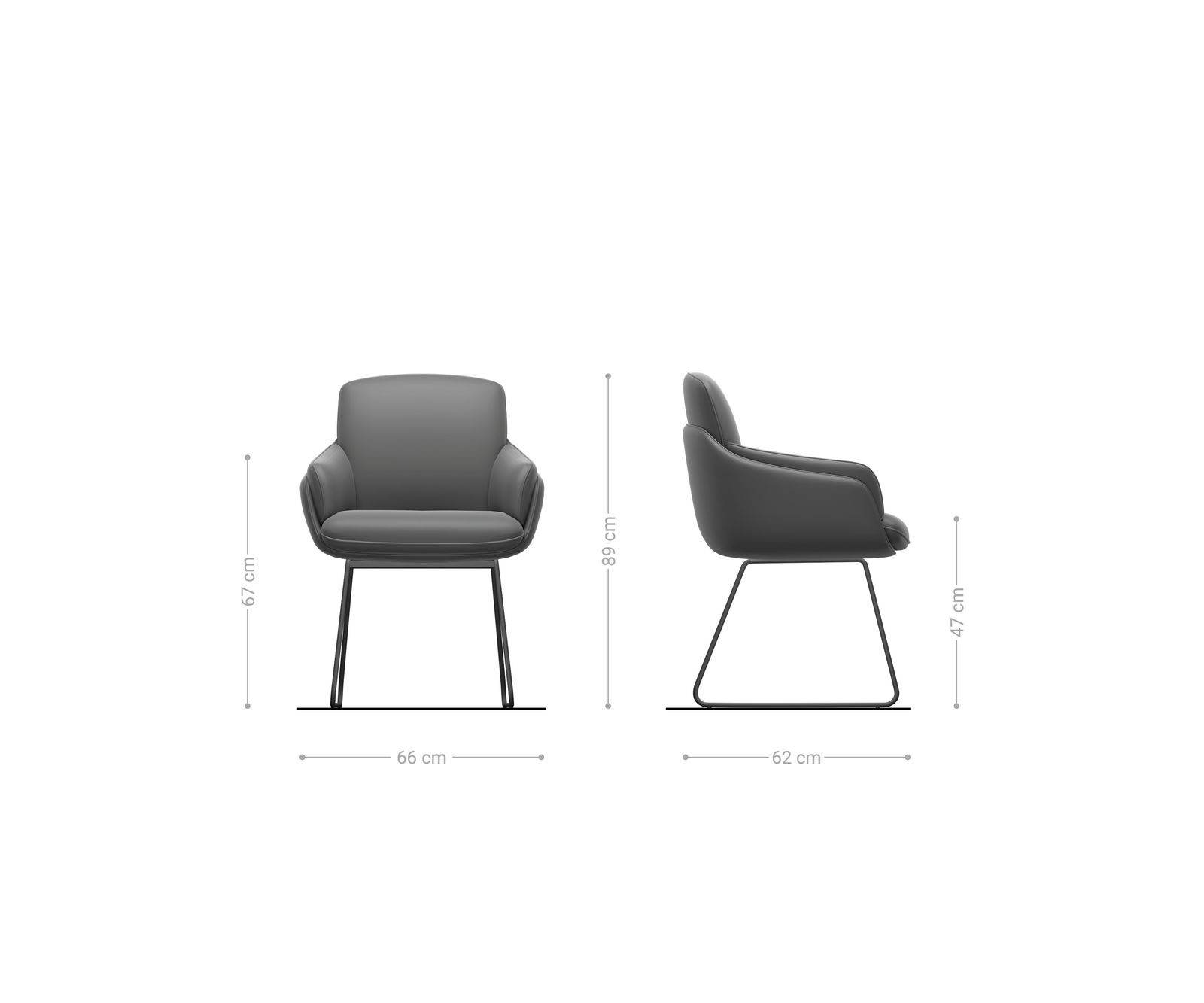 Chaise-de-salle-à-manger Luan-Flex avec accoudoirs tissu mixte couleur boue pied trapèze noir 6