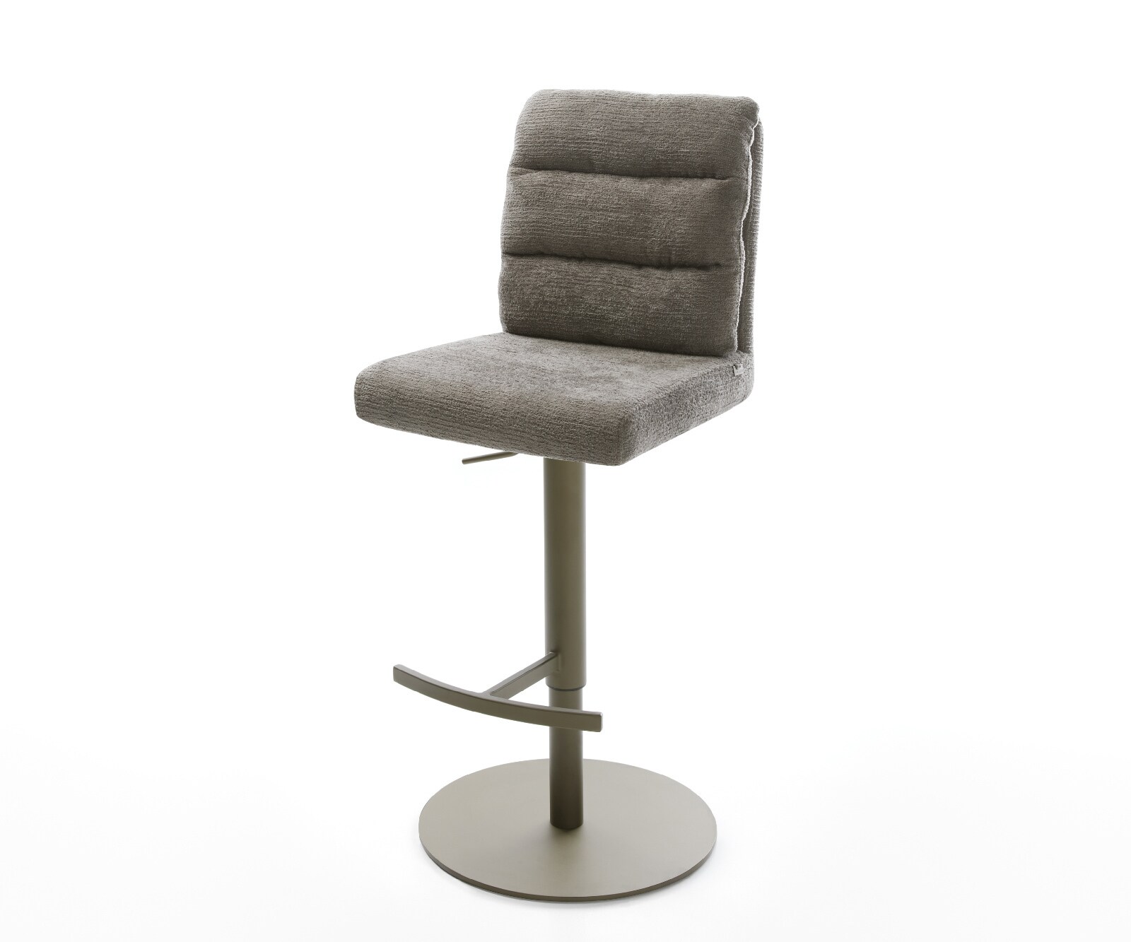 Chaise-de-bar Pela-Flex Bouclé doux Boue Pied pivotant réglable en hauteur couleur titane Couleur titane 1