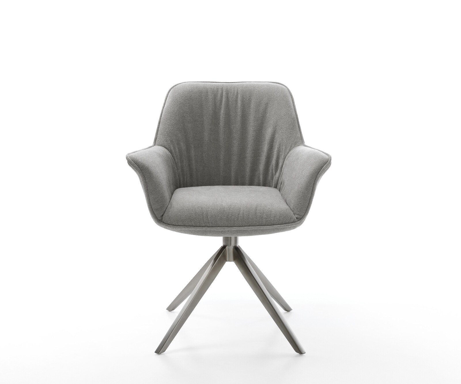 Drehstuhl Keila-Flex mit Armlehnen Strukturstoff Soft Grau Kreuzgestell breit Graphit 360° drehbar Wippfunktion 2