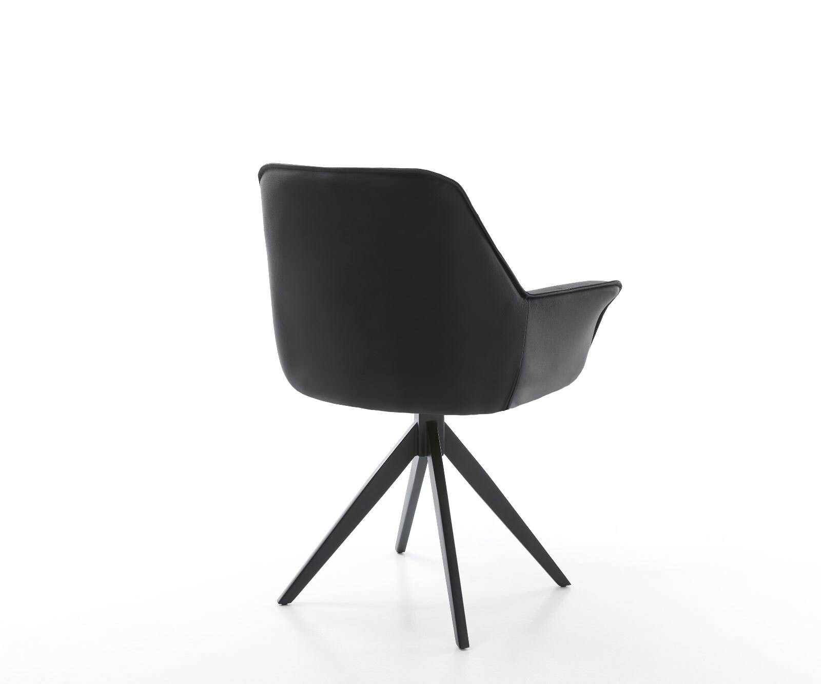 Esszimmerstuhl Kaira-Flex Echt-Leder Schwarz Kreuzgestell kantig Schwarz 4 Esszimmerstuhl Kaira-Flex Echt-Leder Schwarz Kreuzgestell kantig Schwarz 4