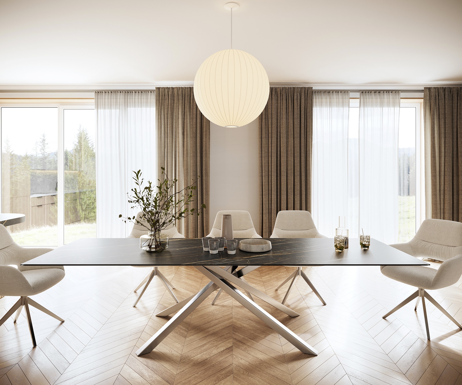 Esstisch Edge 300x100cm Keramik Laminam®Noir Desir Braun Kreuzgestell Rechteck Edelstahl 1 Esstisch Edge 300x100cm Keramik Laminam®Noir Desir Braun Kreuzgestell Rechteck Edelstahl 1